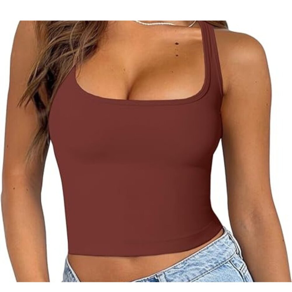 Women's Square Neck Racerback Crop Tank Top – Size XL – NWOT